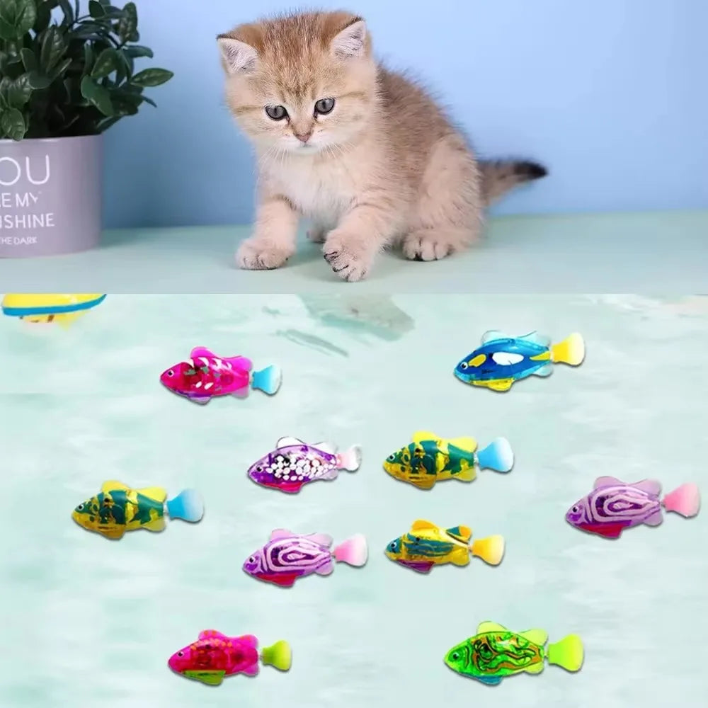 Interactive LED Cat Toy Swimming Robot Fish - Smarsty