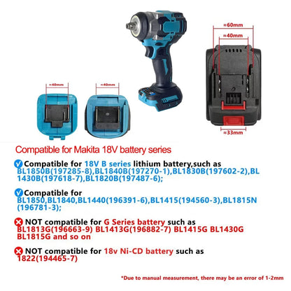 Brushless Electric Impact Wrench 1200N.M Cordless Power Tool - Smarsty
