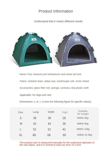 Foldable Cat House Tent for All Seasons Portable Design - Smarsty