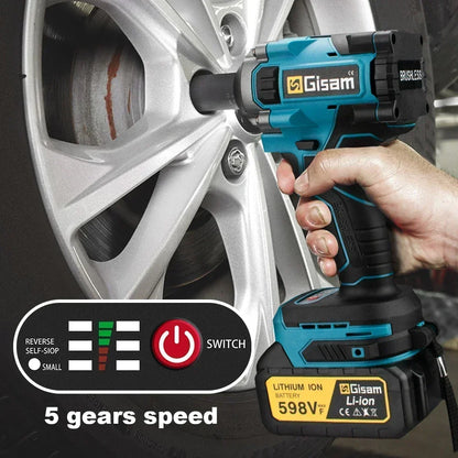Gisam 1000N.M Brushless Electric Impact Wrench Cordless Power Tool - Smarsty