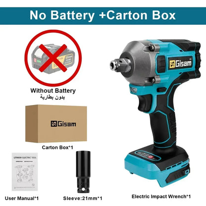Gisam 1000N.M Brushless Electric Impact Wrench Cordless Power Tool - Smarsty