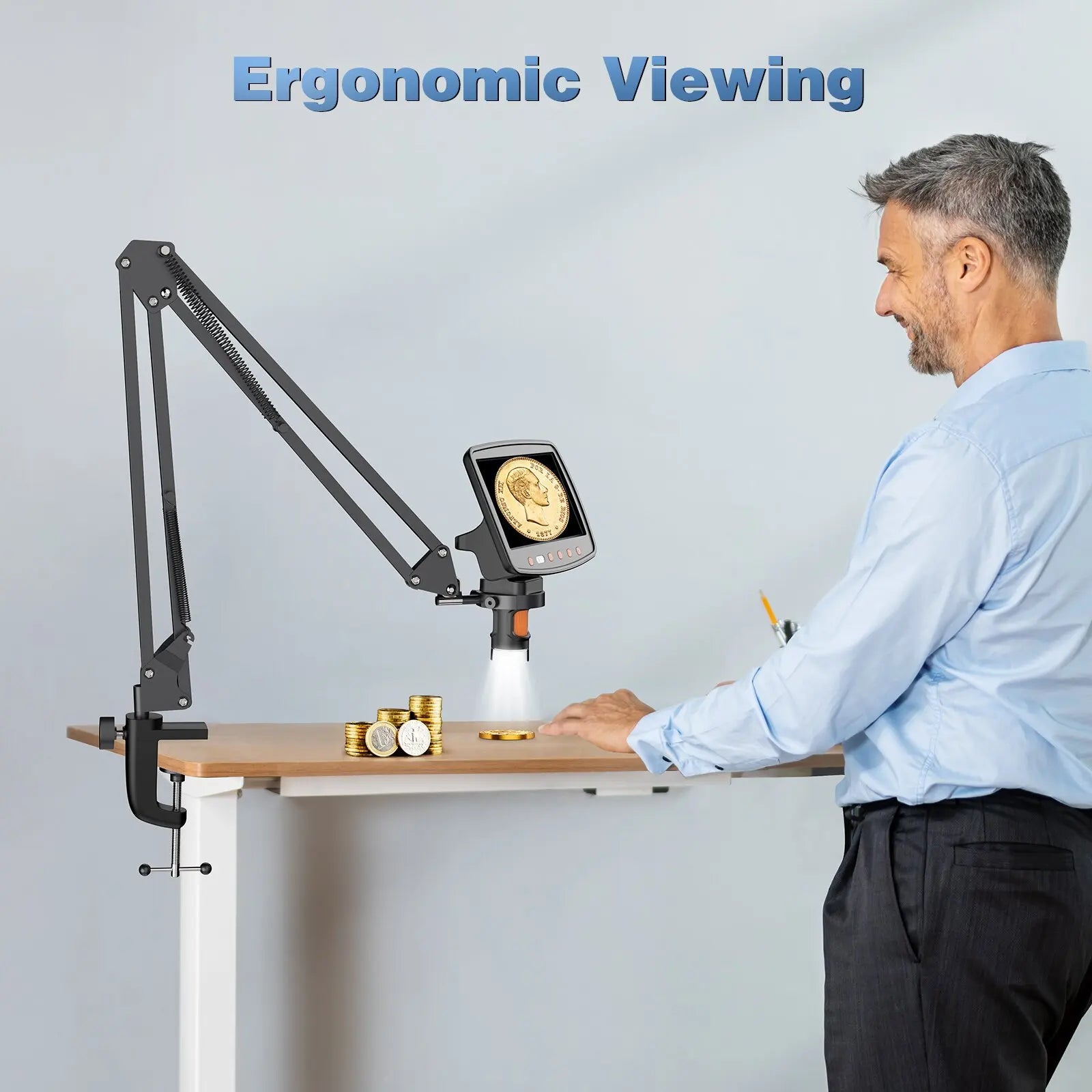 Adjustable Metal Microscope Arm Stand for Enhanced Stability - Smarsty