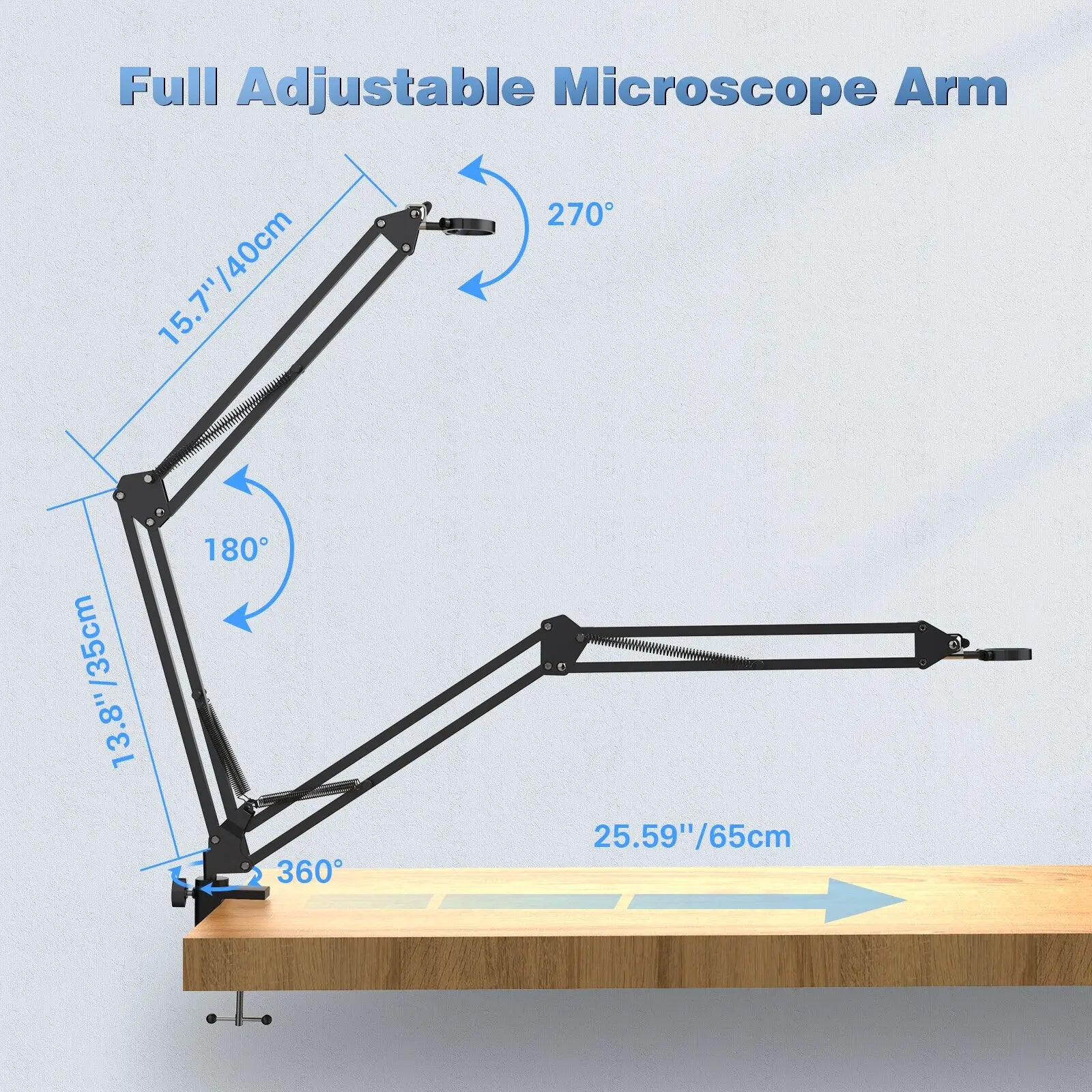 Adjustable Metal Microscope Arm Stand for Enhanced Stability - Smarsty