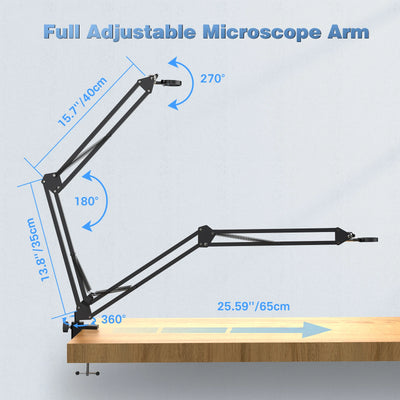 Adjustable Metal Microscope Arm Stand for Enhanced Stability - Smarsty