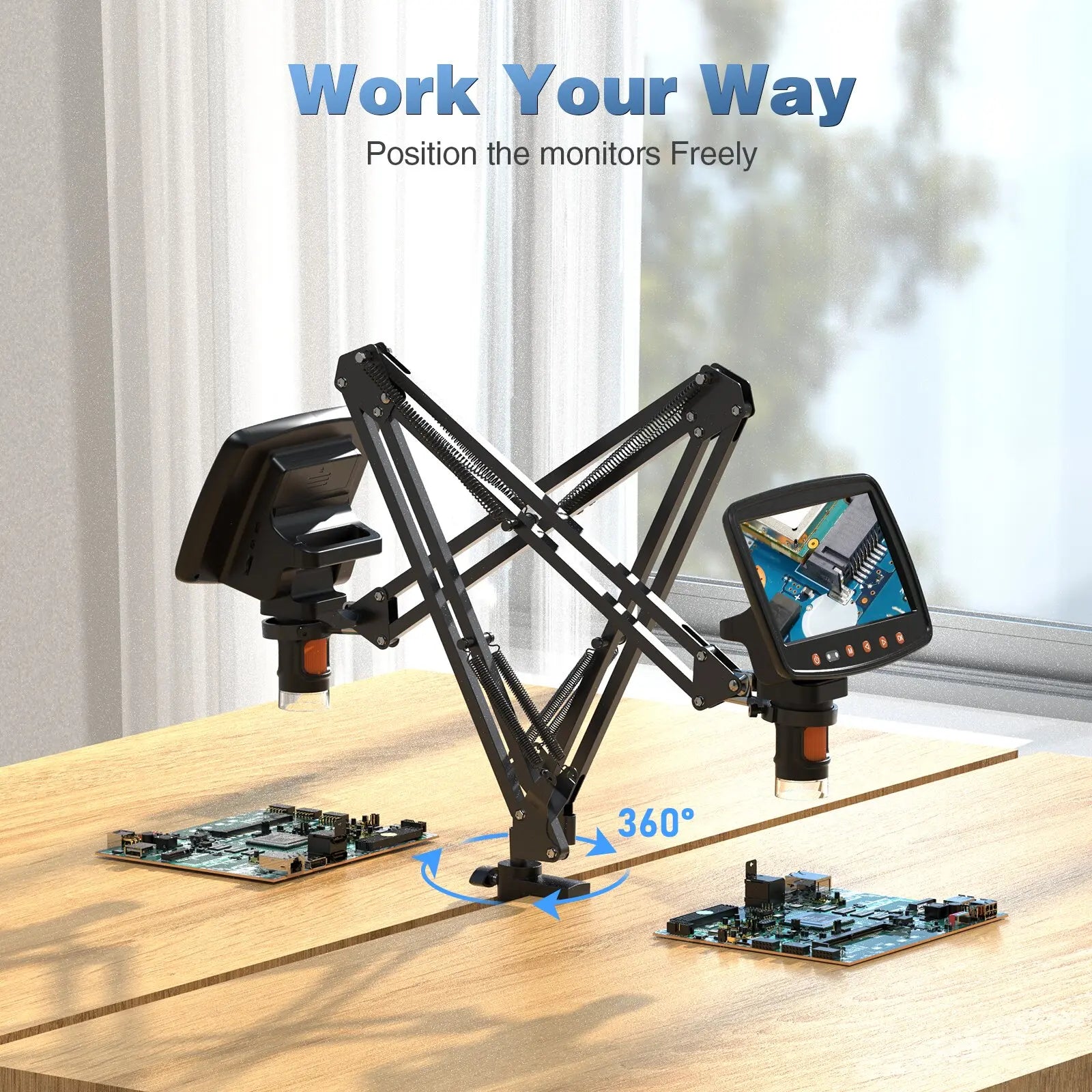 Adjustable Metal Microscope Arm Stand for Precision Imaging - Smarsty
