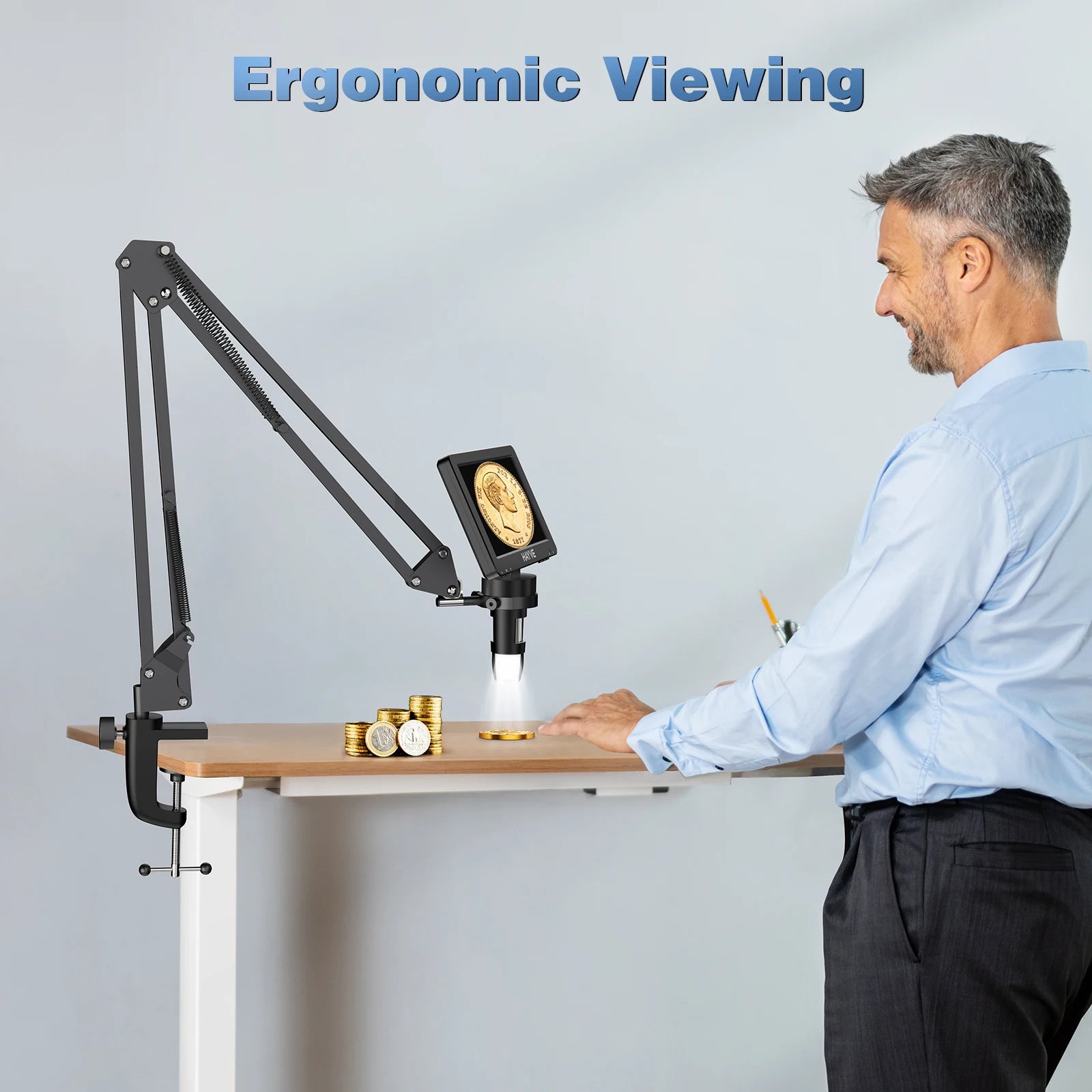 Adjustable Metal Microscope Arm Stand for Precision Imaging - Smarsty