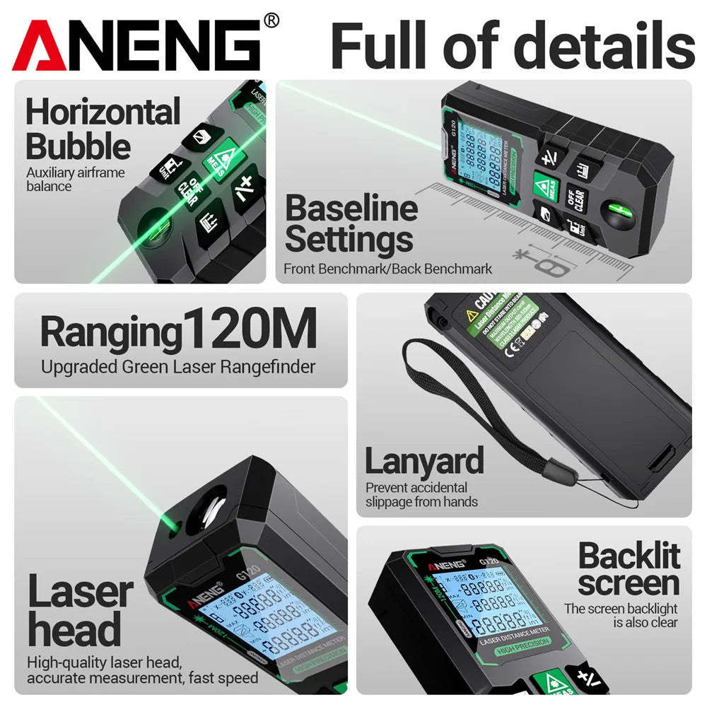 ANENG G120 High Precision Laser Rangefinder for Accurate Measuring - Smarsty