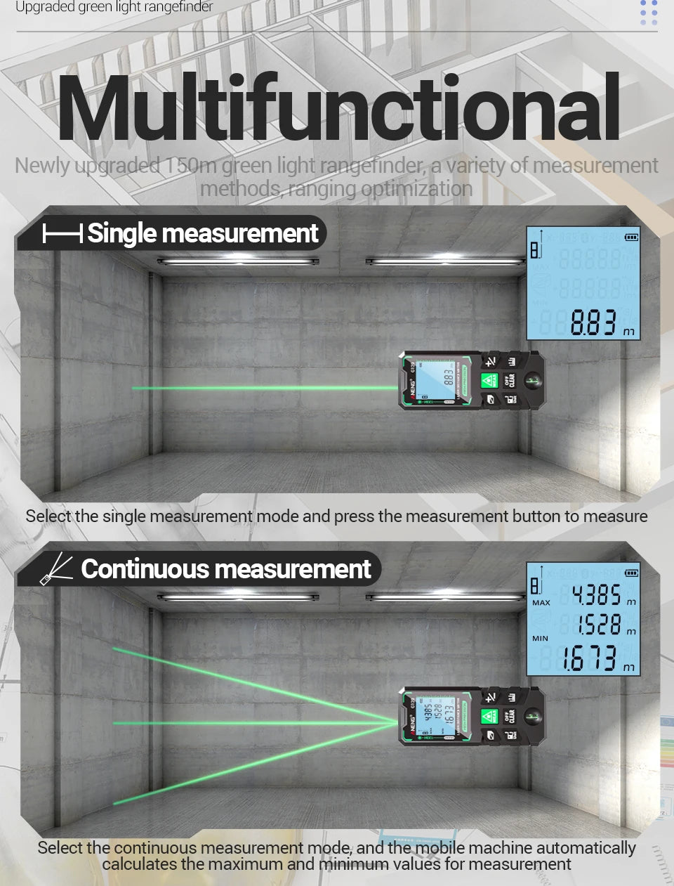 ANENG G120 High Precision Laser Rangefinder for Accurate Measuring - Smarsty