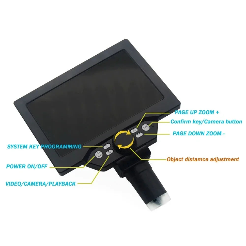G1200 7 Inch Digital Microscope with 1200x Adjustable Zoom - Smarsty