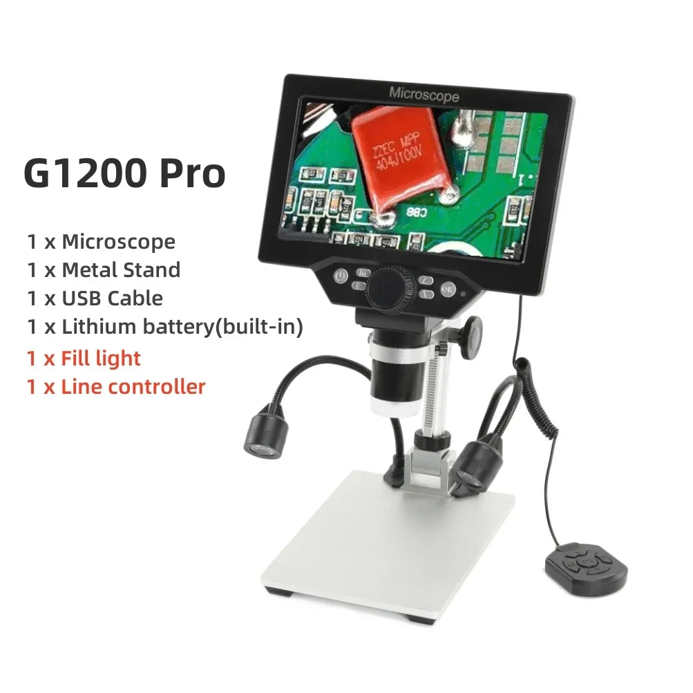 G1200 7 Inch Digital Microscope with 1200x Adjustable Zoom - Smarsty