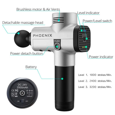 Phoenix A2 Massage Gun for Deep Tissue Pain Relief - Smarsty