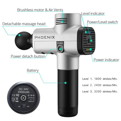 Phoenix A2 Massage Gun for Deep Tissue Pain Relief - Smarsty