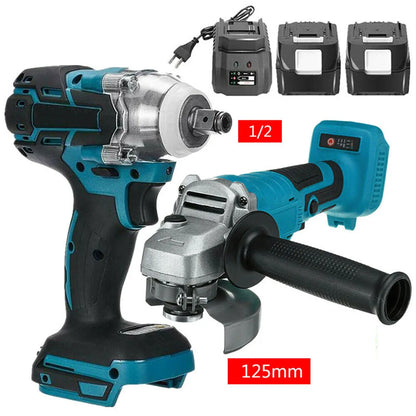 Brushless Electric Angle Grinder Combo Kit with Impact Wrench - Smarsty