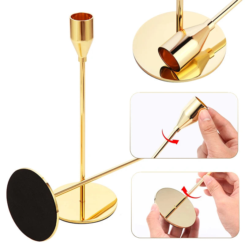 European Style Metal Candle Holders Set for Elegant Home Decor - Smarsty