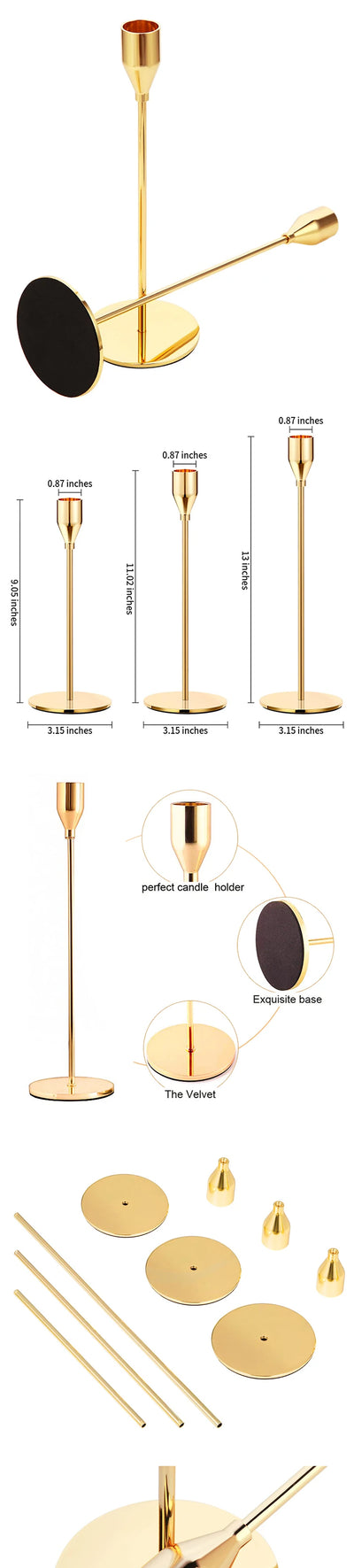 European Style Metal Candle Holders Set for Elegant Home Decor - Smarsty
