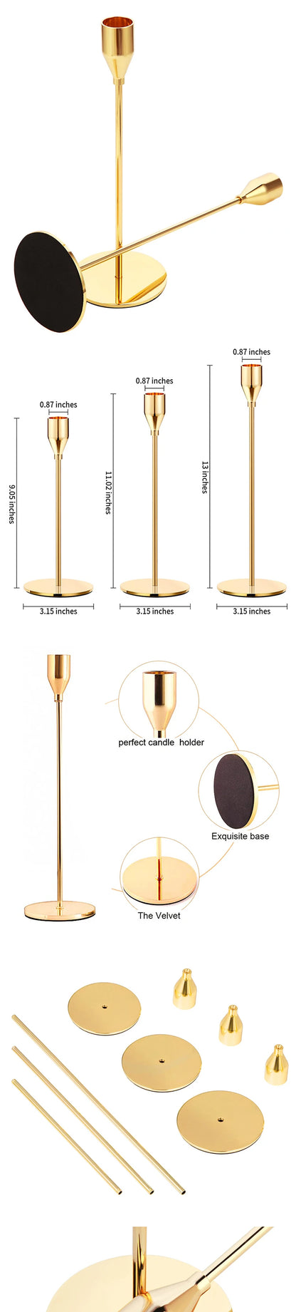 European Style Metal Candle Holders Set for Elegant Home Decor - Smarsty