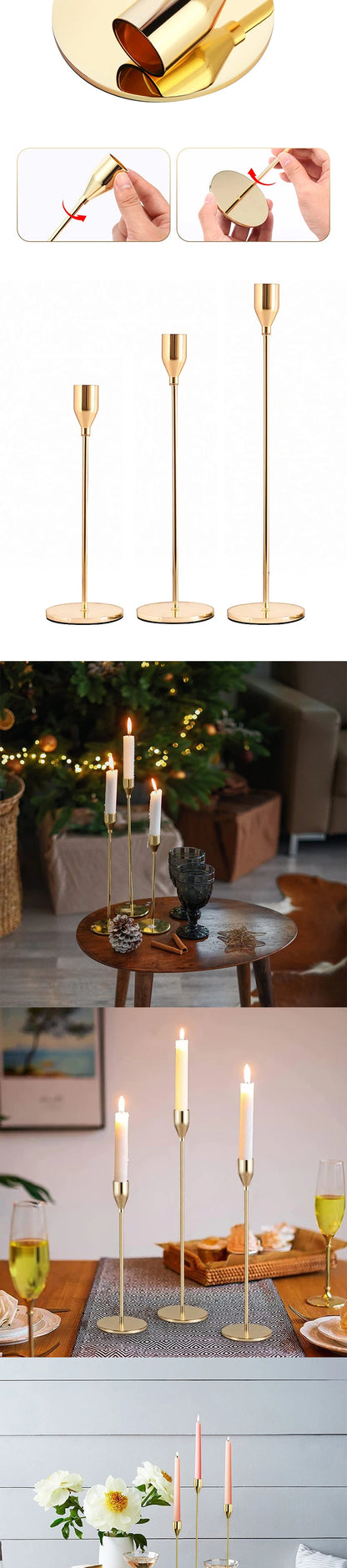 European Style Metal Candle Holders Set for Elegant Home Decor - Smarsty