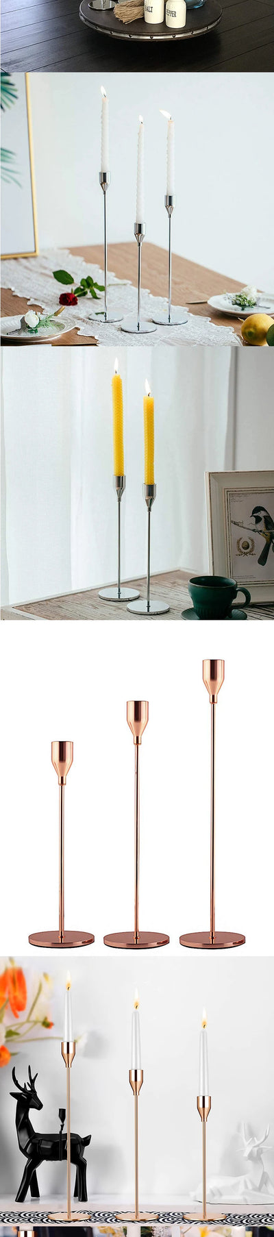 European Style Metal Candle Holders Set for Elegant Home Decor - Smarsty