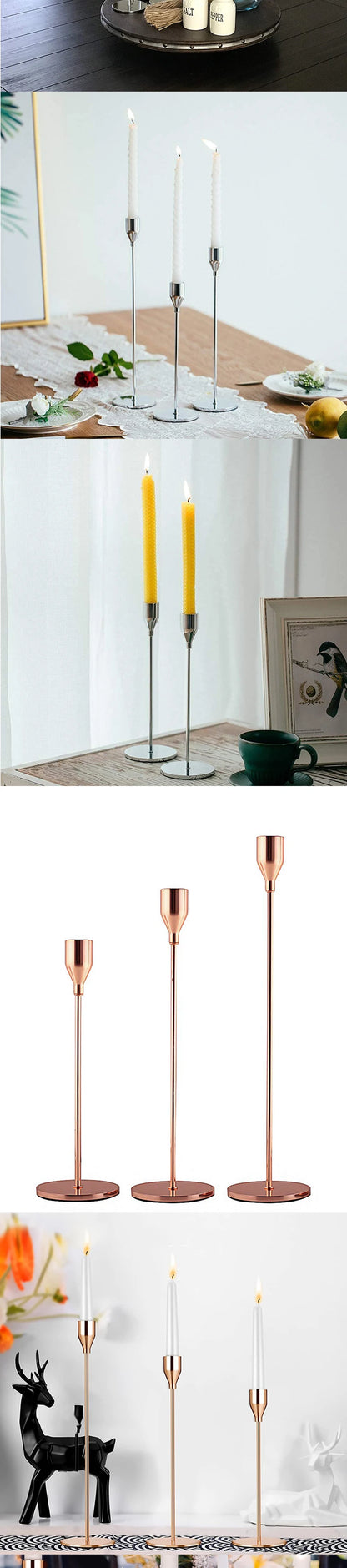 European Style Metal Candle Holders Set for Elegant Home Decor - Smarsty