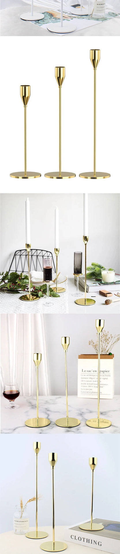 European Style Metal Candle Holders Set for Elegant Home Decor - Smarsty