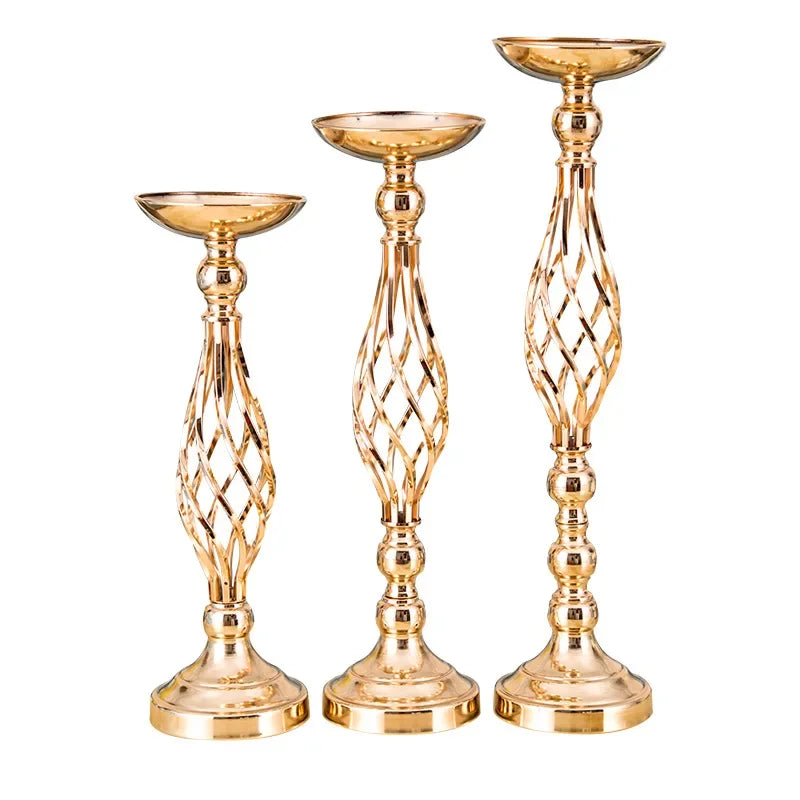 Golden Iron Art Candle Holder for Wedding Decor - Smarsty
