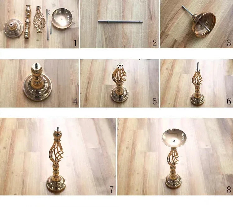 Golden Iron Art Candle Holder for Wedding Decor - Smarsty