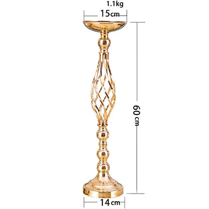 Golden Iron Art Candle Holder for Wedding Decor - Smarsty