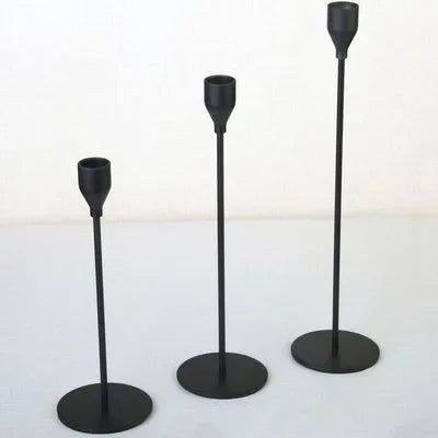 Elegant 3 Pcs Golden Metal Candle Holders Set - Smarsty
