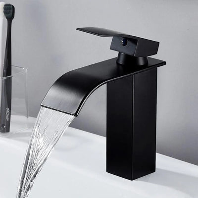 Stainless Steel Waterfall Basin Faucet with Hot and Cold Options - Smarsty