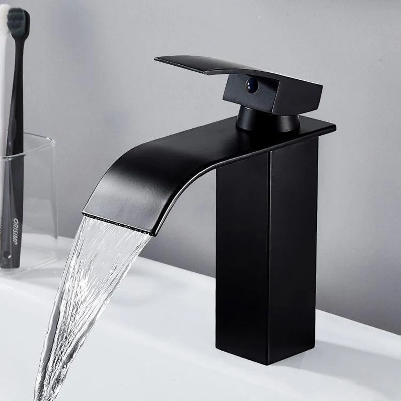 Stainless Steel Waterfall Basin Faucet with Hot and Cold Options - Smarsty