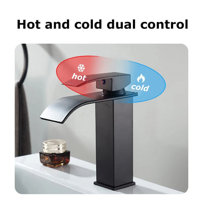 Stainless Steel Waterfall Basin Faucet with Hot and Cold Options - Smarsty