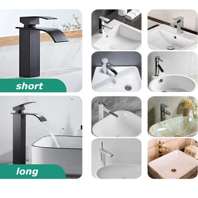 Stainless Steel Waterfall Basin Faucet with Hot and Cold Options - Smarsty