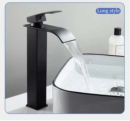 Stainless Steel Waterfall Basin Faucet with Hot and Cold Options - Smarsty