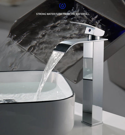 Stainless Steel Waterfall Basin Faucet with Hot and Cold Options - Smarsty