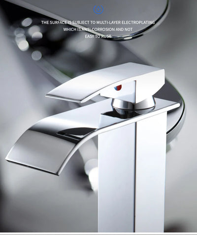 Stainless Steel Waterfall Basin Faucet with Hot and Cold Options - Smarsty