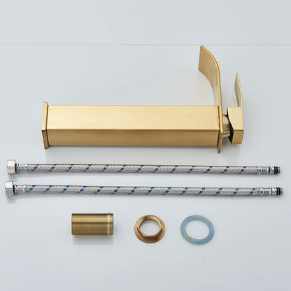 Brushed Gold Waterfall Bathroom Sink Faucet Mixer - Smarsty