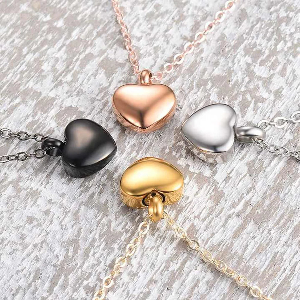 Small Heart Cremation Urn Necklace for Ashes - Smarsty