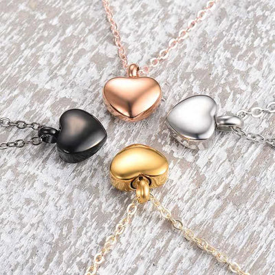 Small Heart Cremation Urn Necklace for Ashes - Smarsty