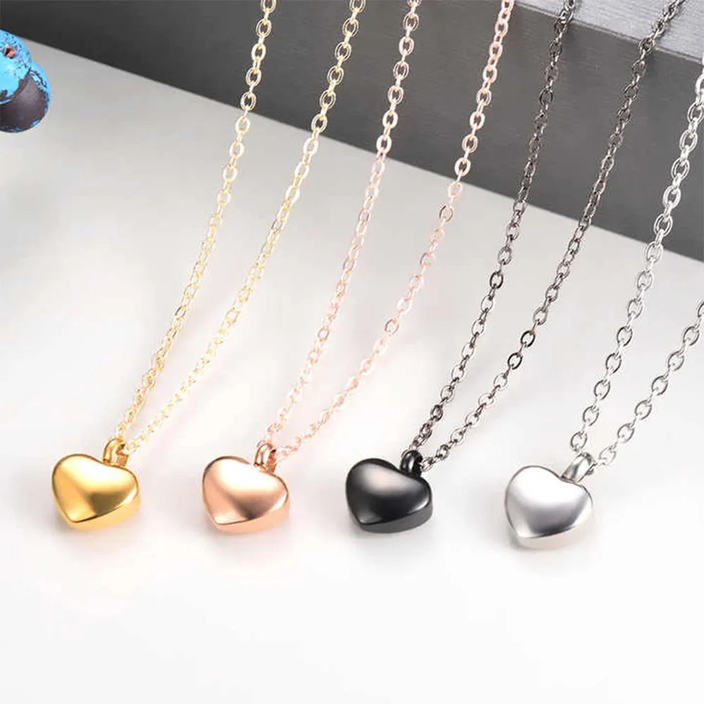 Small Heart Cremation Urn Necklace for Ashes - Smarsty