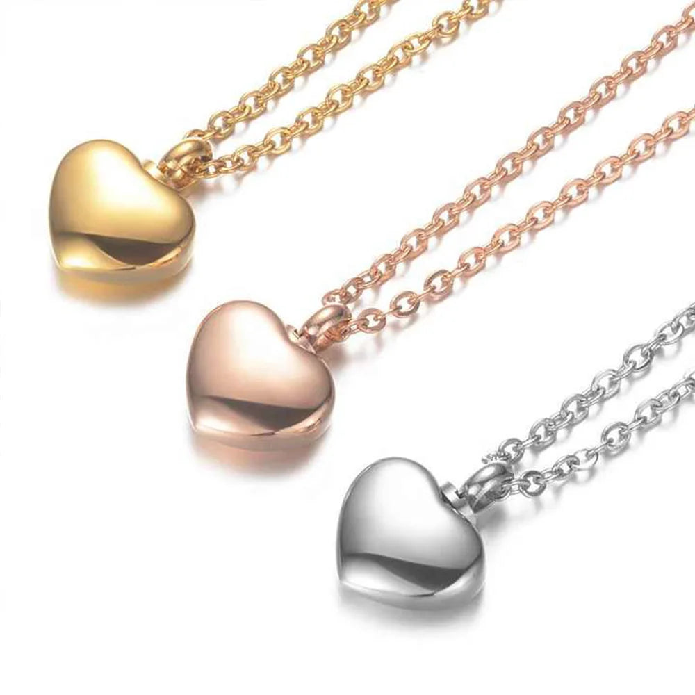 Small Heart Cremation Urn Necklace for Ashes - Smarsty