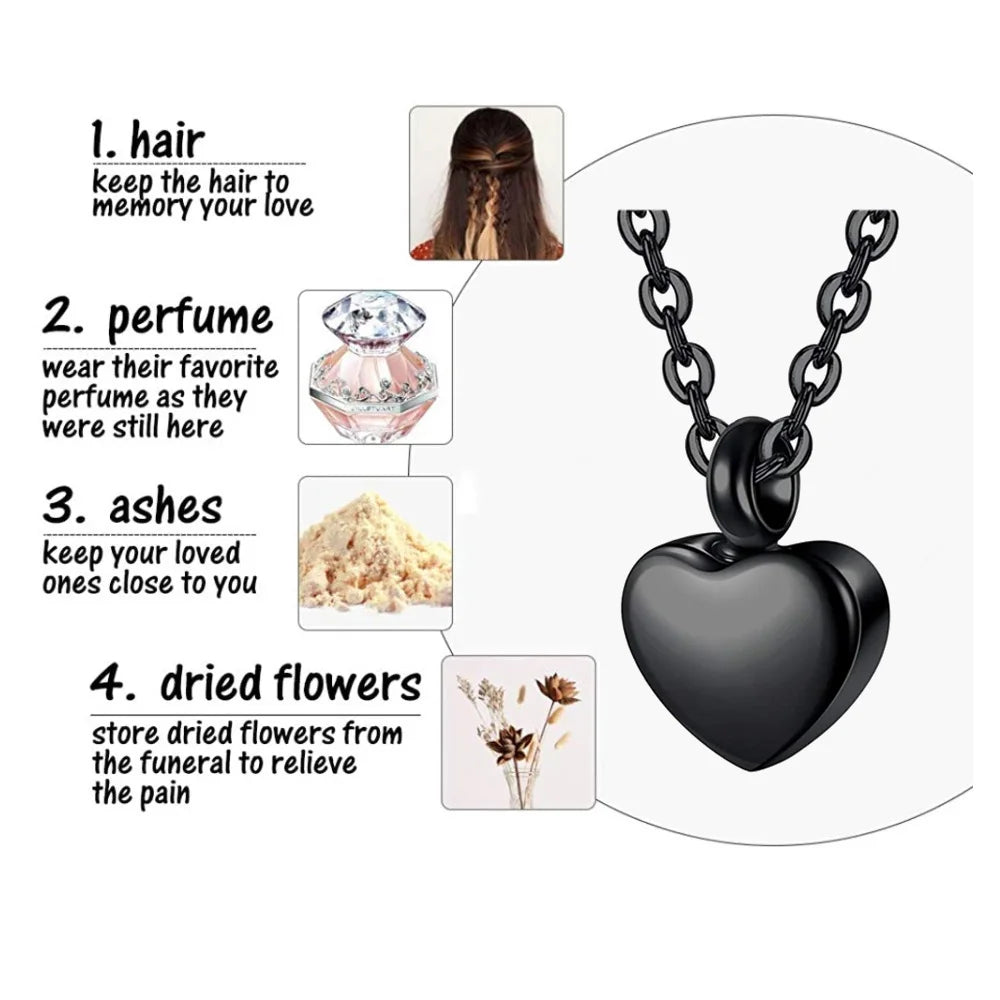 Small Heart Cremation Urn Necklace for Ashes - Smarsty