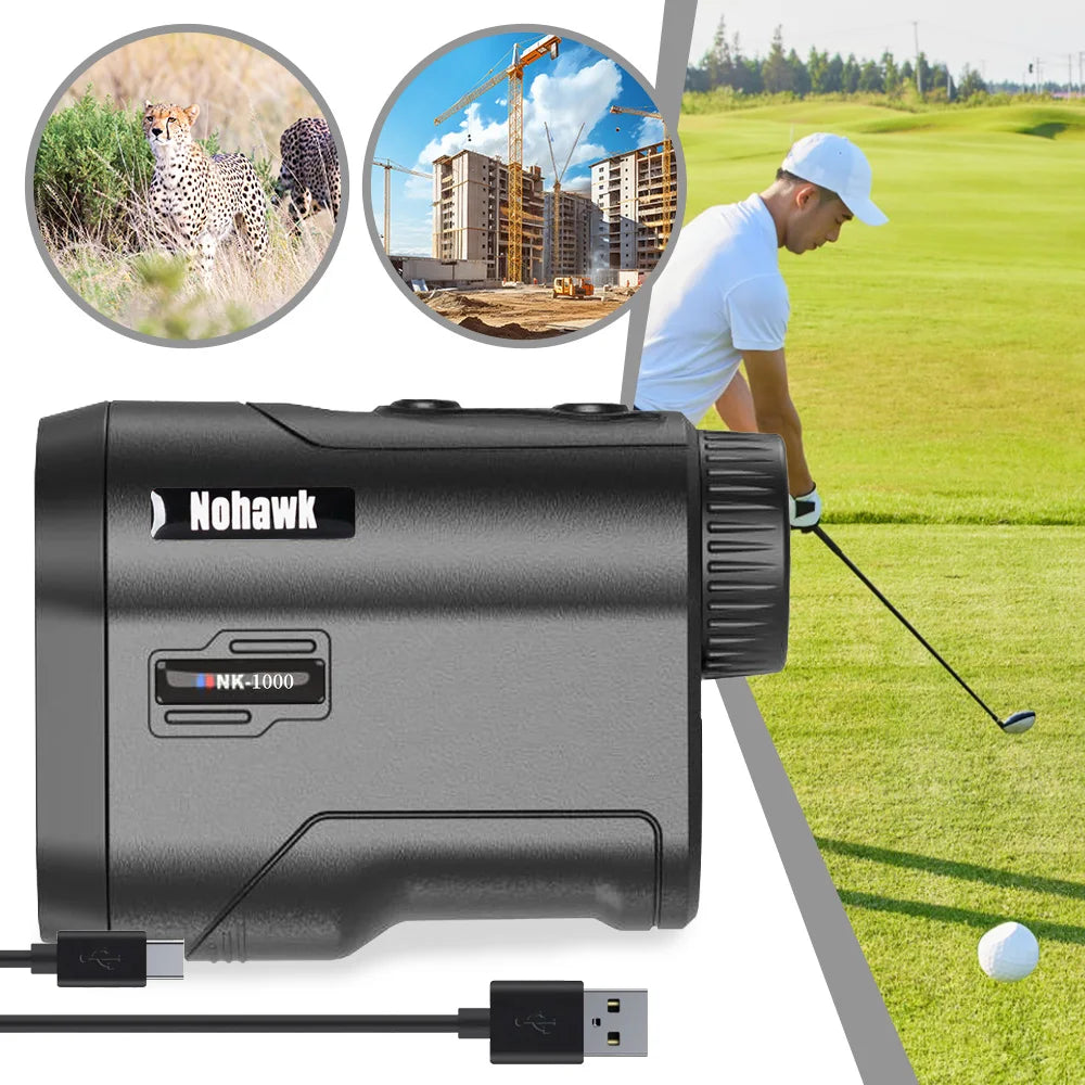 Nohawk Golf Laser Rangefinder USB Rechargeable with Slope Compensation - Smarsty