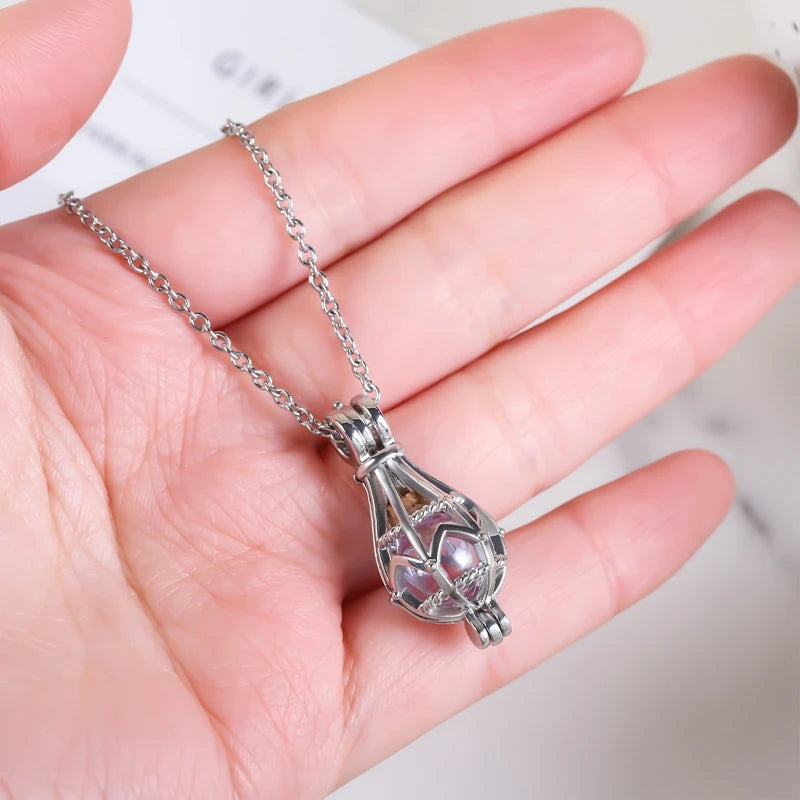 Hollow Teardrop Urn Necklace for Ashes Memorial - Smarsty