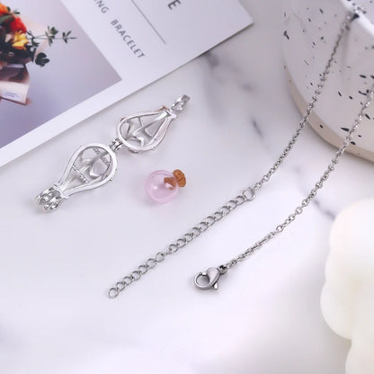 Hollow Teardrop Urn Necklace for Ashes Memorial - Smarsty