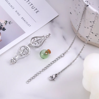 Hollow Teardrop Urn Necklace for Ashes Memorial - Smarsty