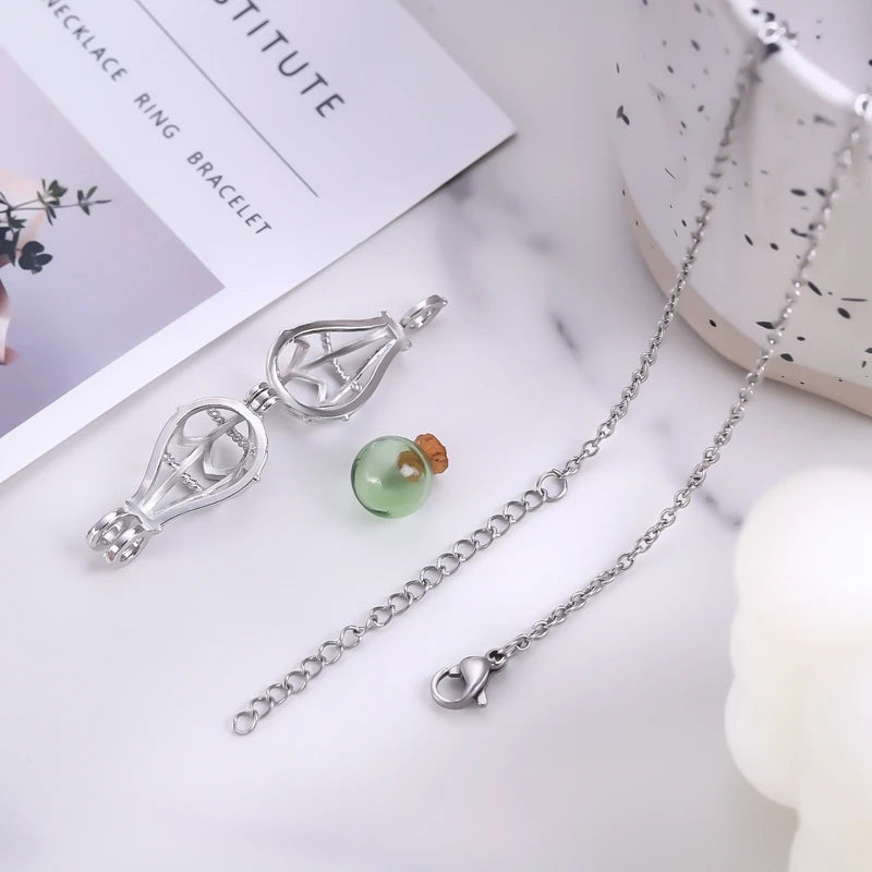 Hollow Teardrop Urn Necklace for Ashes Memorial - Smarsty