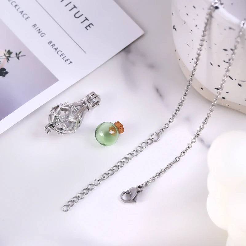 Hollow Teardrop Urn Necklace for Ashes Memorial - Smarsty