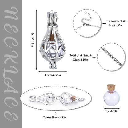 Hollow Teardrop Urn Necklace for Ashes Memorial - Smarsty