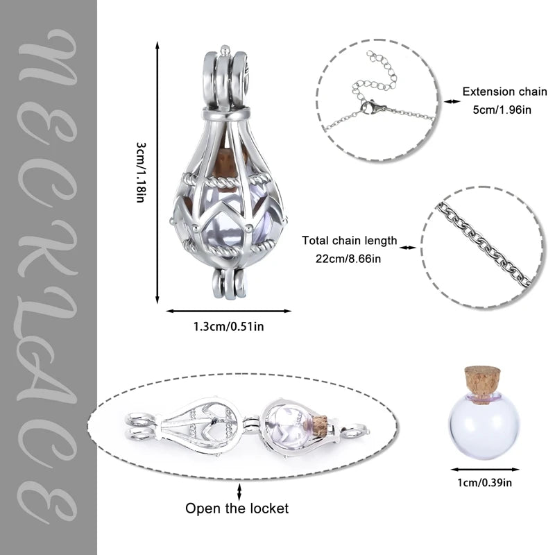 Hollow Teardrop Urn Necklace for Ashes Memorial - Smarsty