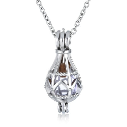 Hollow Teardrop Urn Necklace for Ashes Memorial - Smarsty